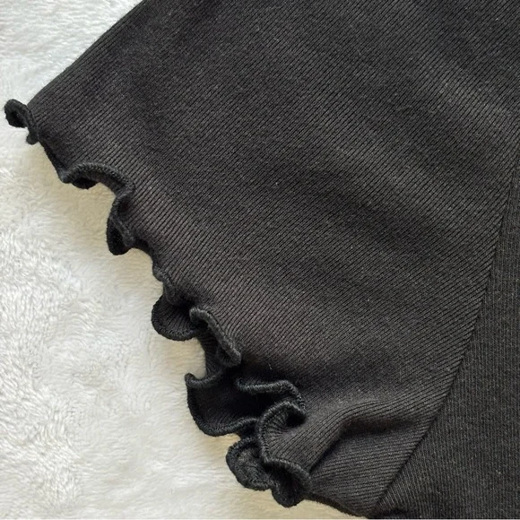 CALVIN KLEIN Black Short Sleeve Lettuce Edge Knit T-Shirt--M - Picture 8 of 14